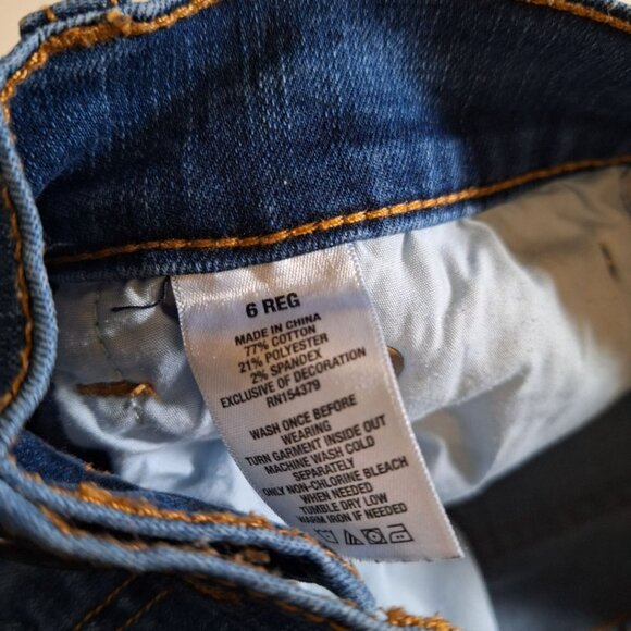 Aero High Rise Womens Size 6 Ripped Distressed Blue Jeans Regular - Picture 7 of 13